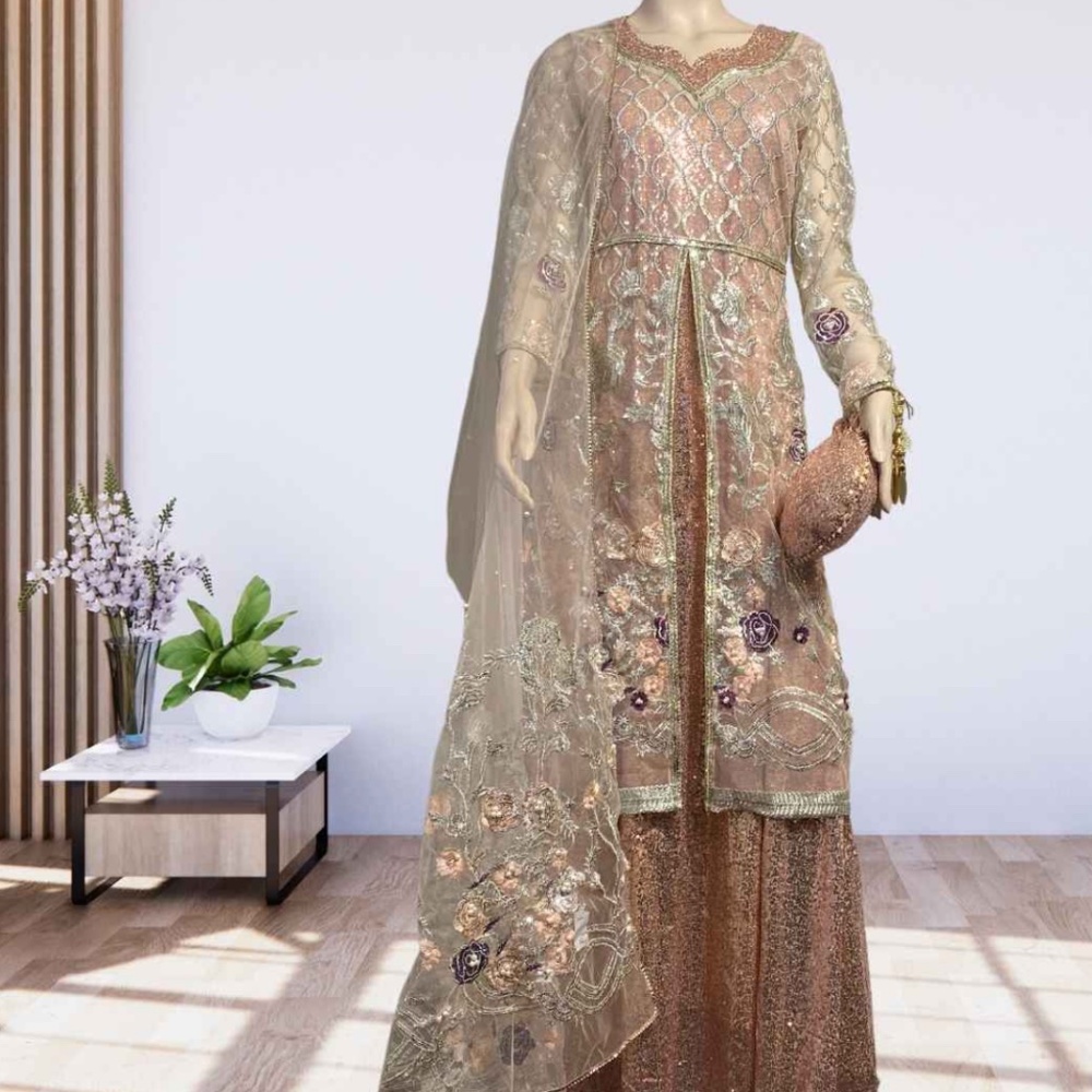 "Carnation" Womens Sequin Maxi Gown